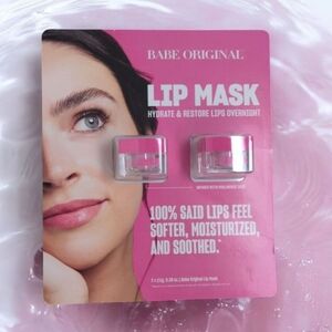 2 Pack Of Babe Original Fragrance-Free Lip Mask for Softer Lips Overnight. NWT